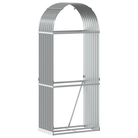 vidaXL Leñero de acero galvanizado gris claro 80x45x190 cm