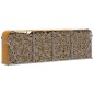 vidaXL Leñero de acero galvanizado marrón claro 300x45x100 cm vidaXL Leñero de acero galvanizado marrón claro 300x45x100 cm