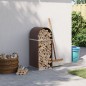 vidaXL Leñero de acero galvanizado marrón 40x45x100 cm vidaXL Leñero de acero galvanizado marrón 40x45x100 cm