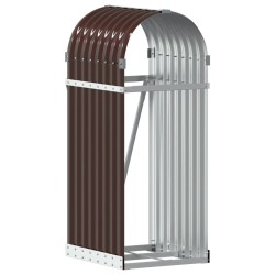 vidaXL Leñero de acero galvanizado marrón 40x45x100 cm
