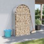 vidaXL Leñero de acero galvanizado gris claro 120x45x210 cm vidaXL Leñero de acero galvanizado gris claro 120x45x210 cm