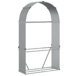 vidaXL Leñero de acero galvanizado gris claro 120x45x210 cm
