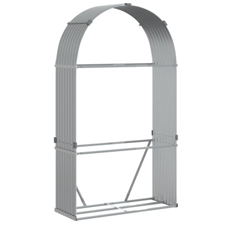 vidaXL Leñero de acero galvanizado gris claro 120x45x210 cm