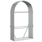 vidaXL Leñero de acero galvanizado gris claro 120x45x210 cm vidaXL Leñero de acero galvanizado gris claro 120x45x210 cm