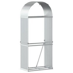 vidaXL Leñero de acero galvanizado plateado 80x45x190 cm