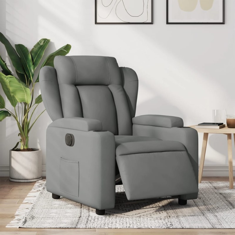vidaXL Sillón reclinable eléctrico de tela gris oscuro vidaXL Sillón reclinable eléctrico de tela gris oscuro