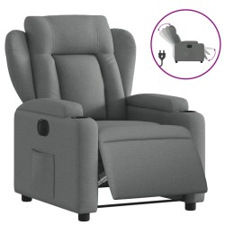 vidaXL Sillón reclinable eléctrico de tela gris oscuro