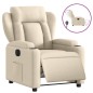 vidaXL Sillón reclinable eléctrico de tela crema