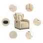 vidaXL Sillón reclinable eléctrico de tela crema
