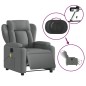 vidaXL Sillón reclinable de masaje eléctrico tela gris oscuro vidaXL Sillón reclinable de masaje eléctrico tela gris oscuro