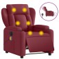vidaXL Sillón de masaje reclinable eléctrico tela rojo tinto vidaXL Sillón de masaje reclinable eléctrico tela rojo tinto