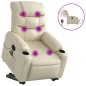 vidaXL Sillón de masaje elevable eléctrico cuero sintético crema vidaXL Sillón de masaje elevable eléctrico cuero sintético crema