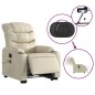 vidaXL Sillón de masaje elevable eléctrico cuero sintético crema vidaXL Sillón de masaje elevable eléctrico cuero sintético crema