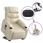 vidaXL Sillón de masaje elevable eléctrico cuero sintético crema vidaXL Sillón de masaje elevable eléctrico cuero sintético crema