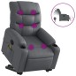 vidaXL Sillón de masaje elevable eléctrico cuero sintético gris vidaXL Sillón de masaje elevable eléctrico cuero sintético gris