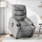 vidaXL Sillón de masaje reclinable de pie de tela gris claro vidaXL Sillón de masaje reclinable de pie de tela gris claro