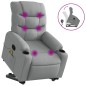 vidaXL Sillón de masaje reclinable de pie de tela gris claro vidaXL Sillón de masaje reclinable de pie de tela gris claro