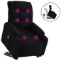 vidaXL Sillón reclinable de masaje elevable tela negro vidaXL Sillón reclinable de masaje elevable tela negro