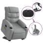 vidaXL Sillón de masaje reclinable de pie de tela gris claro vidaXL Sillón de masaje reclinable de pie de tela gris claro