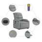 vidaXL Sillón de masaje reclinable de pie de tela gris claro vidaXL Sillón de masaje reclinable de pie de tela gris claro