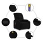 vidaXL Sillón reclinable de masaje elevable tela negro vidaXL Sillón reclinable de masaje elevable tela negro