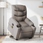 vidaXL Sillón reclinable de masaje elevable tela gris taupé vidaXL Sillón reclinable de masaje elevable tela gris taupé