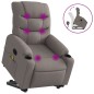 vidaXL Sillón reclinable de masaje elevable tela gris taupé vidaXL Sillón reclinable de masaje elevable tela gris taupé