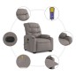 vidaXL Sillón reclinable de masaje elevable tela gris taupé vidaXL Sillón reclinable de masaje elevable tela gris taupé