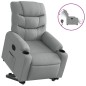 vidaXL Sillón eléctrico reclinable elevable de tela gris claro vidaXL Sillón eléctrico reclinable elevable de tela gris claro