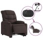 vidaXL Sillón eléctrico reclinable elevable de tela marrón oscuro vidaXL Sillón eléctrico reclinable elevable de tela marrón oscuro
