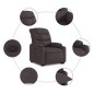 vidaXL Sillón eléctrico reclinable elevable de tela marrón oscuro vidaXL Sillón eléctrico reclinable elevable de tela marrón oscuro