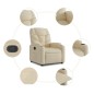 vidaXL Sillón reclinable elevable de tela color crema vidaXL Sillón reclinable elevable de tela color crema
