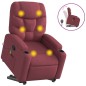 vidaXL Sillón reclinable de masaje elevable tela rojo tinto vidaXL Sillón reclinable de masaje elevable tela rojo tinto
