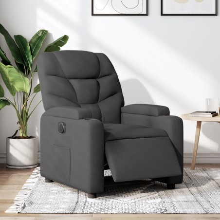 vidaXL Sillón reclinable eléctrico de tela negro