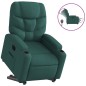 vidaXL Sillón eléctrico reclinable elevable de tela verde oscuro