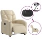 vidaXL Sillón reclinable eléctrico de tela crema vidaXL Sillón reclinable eléctrico de tela crema