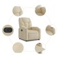 vidaXL Sillón reclinable eléctrico de tela crema vidaXL Sillón reclinable eléctrico de tela crema