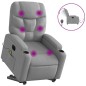 vidaXL Sillón de masaje eléctrico reclinable elevable tela gris claro vidaXL Sillón de masaje eléctrico reclinable elevable tela gris claro