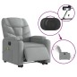 vidaXL Sillón de masaje eléctrico reclinable elevable tela gris claro vidaXL Sillón de masaje eléctrico reclinable elevable tela gris claro