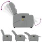 vidaXL Sillón de masaje eléctrico reclinable elevable tela gris claro vidaXL Sillón de masaje eléctrico reclinable elevable tela gris claro