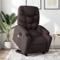 vidaXL Silla de masaje reclinable de pie de tela marrón oscuro vidaXL Silla de masaje reclinable de pie de tela marrón oscuro