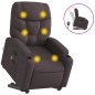 vidaXL Silla de masaje reclinable de pie de tela marrón oscuro vidaXL Silla de masaje reclinable de pie de tela marrón oscuro