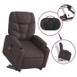 vidaXL Silla de masaje reclinable de pie de tela marrón oscuro vidaXL Silla de masaje reclinable de pie de tela marrón oscuro
