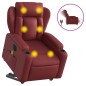 vidaXL Sillón de masaje elevable eléctrico cuero artificial rojo tinto vidaXL Sillón de masaje elevable eléctrico cuero artificial rojo tinto