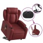 vidaXL Sillón de masaje elevable eléctrico cuero artificial rojo tinto vidaXL Sillón de masaje elevable eléctrico cuero artificial rojo tinto