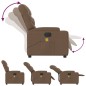 vidaXL Sillón reclinable de masaje eléctrico tela marrón vidaXL Sillón reclinable de masaje eléctrico tela marrón