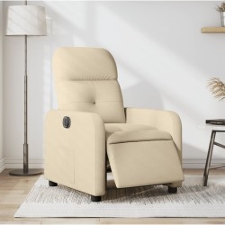 vidaXL Sillón reclinable eléctrico de tela crema