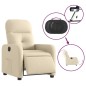 vidaXL Sillón reclinable eléctrico de tela crema vidaXL Sillón reclinable eléctrico de tela crema