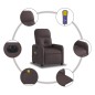 vidaXL Sillón reclinable de masaje eléctrico tela marrón oscuro vidaXL Sillón reclinable de masaje eléctrico tela marrón oscuro