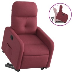 vidaXL Sillón reclinable elevable tela rojo tinto